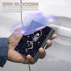 BWEGRHE Slim Credit Card Holder, Dance Skull Skeleton RFID Blocking Metal Wallet - Image 3