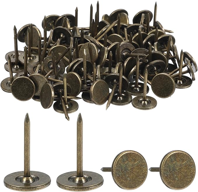 100 Pcs Heavy Duty Thumb Tacks, 7/16 Inch Flat Head Carpet Tacks, Decorative by Unknown