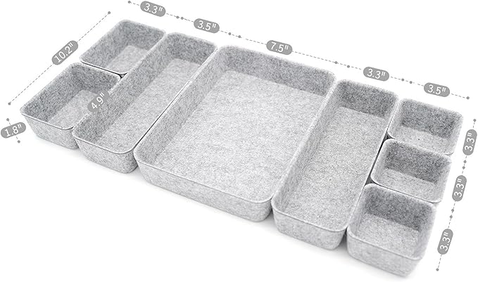Welaxy Desk Drawer organizers tray Felt storage bins aesthetics room décor - Image 7