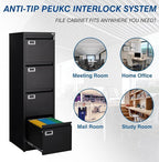 PEUKC 4 Drawer File Cabinet, Vertical Filing Cabinets - Image 6