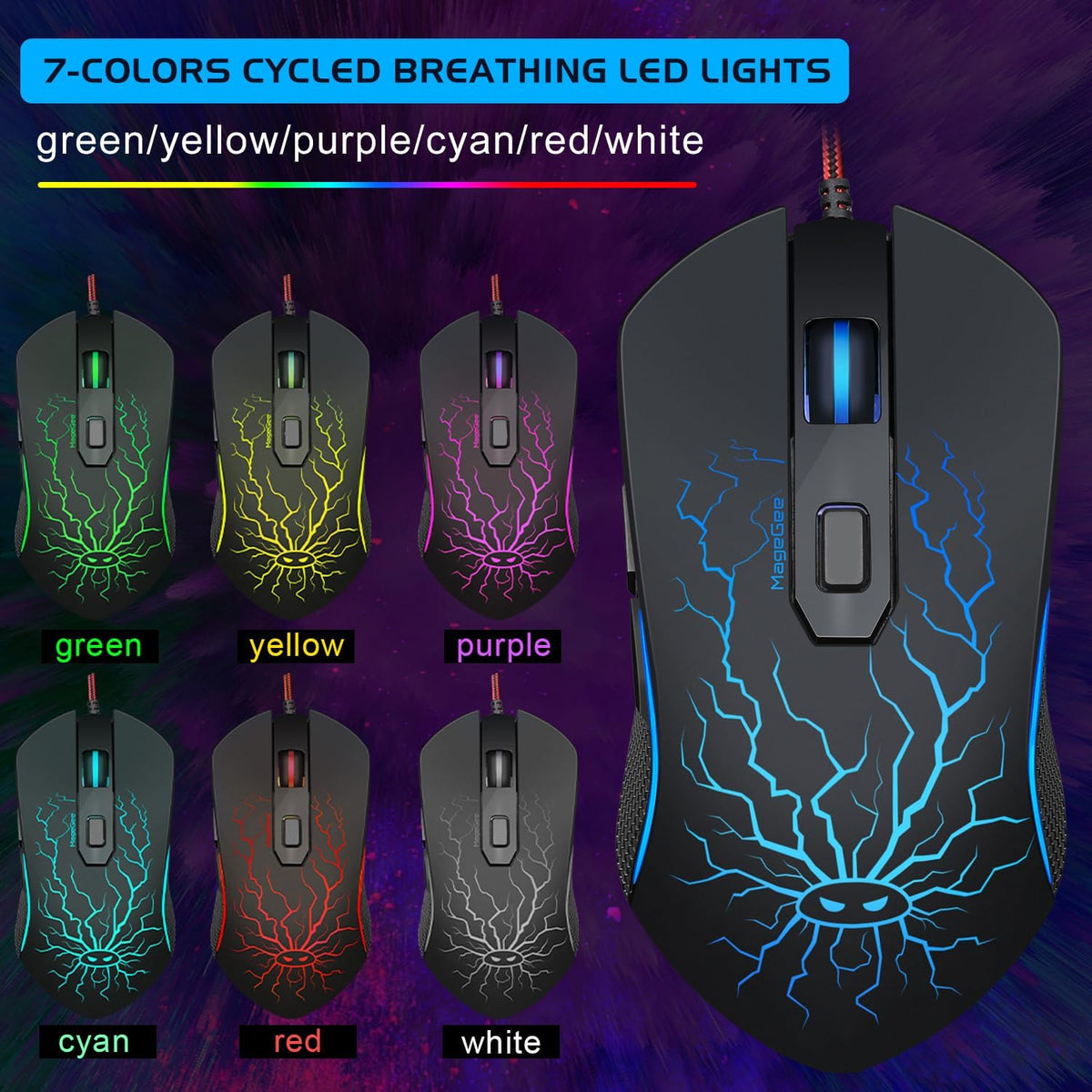 Gaming Keyboard and Mouse Combo, K1 RGB LED Backlit Wired Keyboard with 104 K...