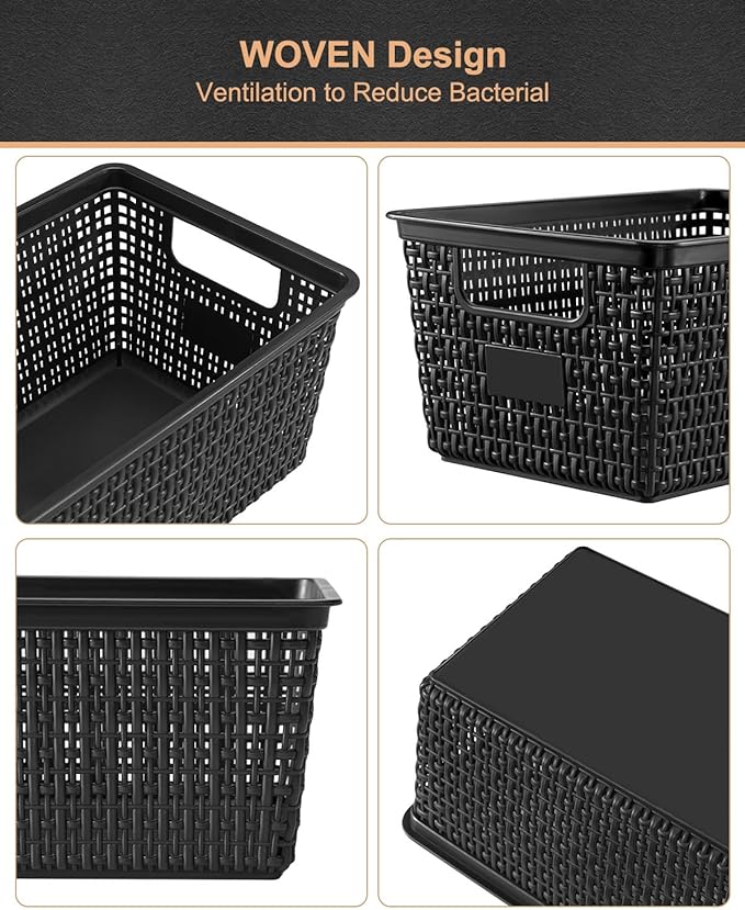 Set of 6 Baskets For Organizing, Plastic Storage Bins and Small Basket for - Image 4