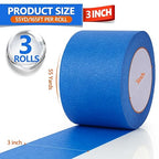 NEOACT 3 Rolls Blue Painters Tape 3 Inches, 55 Yards Masking Tape No Residue - Image 2