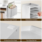 HOOBRO Adjustable Countertop Mail Sorter, 6 Tier Wooden Paper Organizer - Image 8