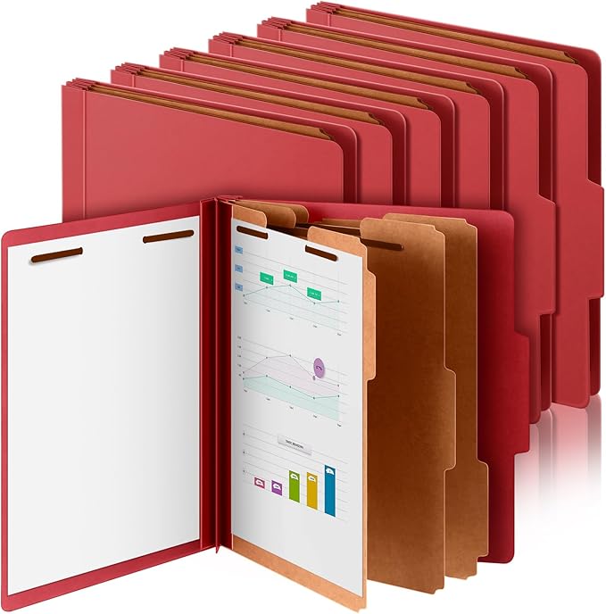 Skyygemm 12 Pcs Classification Folders Letter Size, 3 Divider Pressboard File by Skyygemm