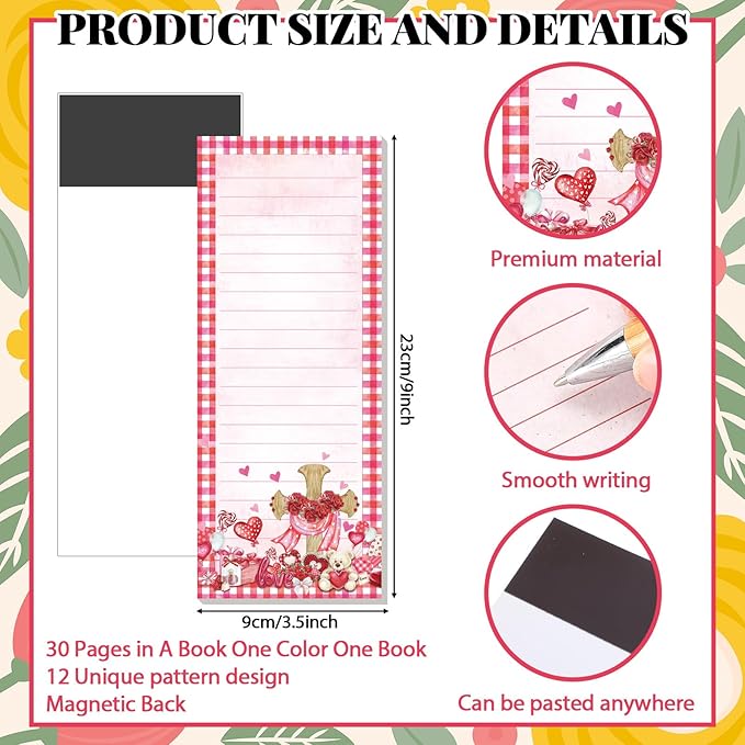 Eaasty 12 Pcs Seasonal Holiday Magnetic Notepads - Image 2