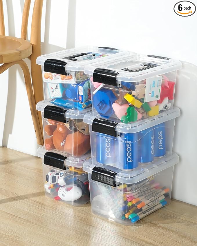 EOENVIVS Plastic Storage Bins 7 Quart-Storage Organizer Bins by EasyCozyHomey