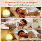 sunrise alarm clock white noise machine, sunset simulation, close-up detail