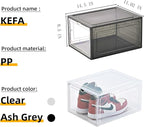 KEFA XL Shoe Storage Box, 6 PACK Shoe Boxes Clear Plastc Stackable Organizer - Image 5