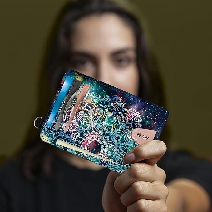 BWEGRHE Small Travel Wallets, Art Mandalas Slim Minimalist Front Pocket Wallet - Image 6