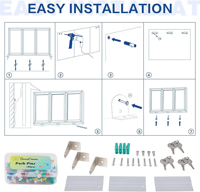 SWANCROWN Outdoor Bulletin Board 94x48in, Enclosed Bulletin Board - Image 4