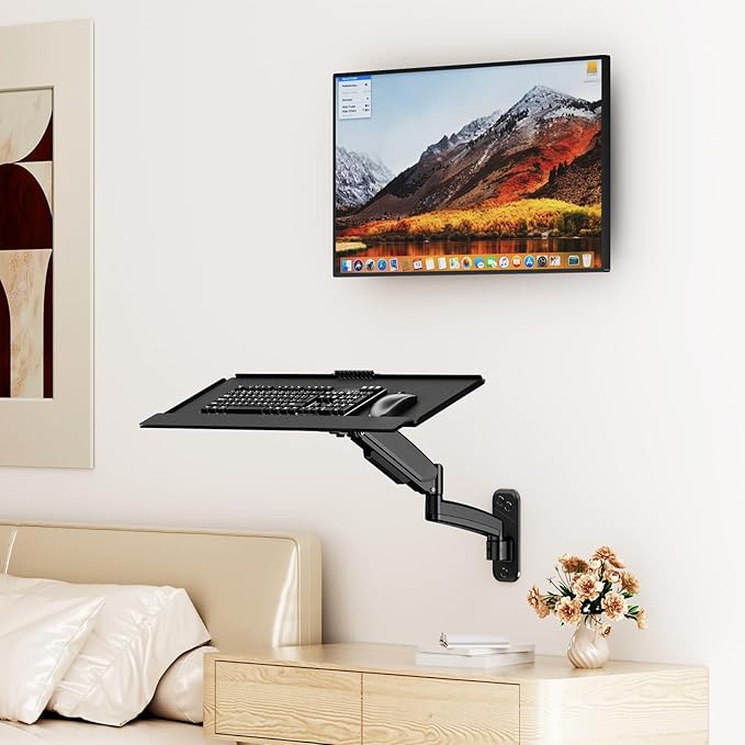 Keyboard Tray Wall Mount, Sit-Stand 26 Inch Keyboard and Mouse Stand, Height - Image 2