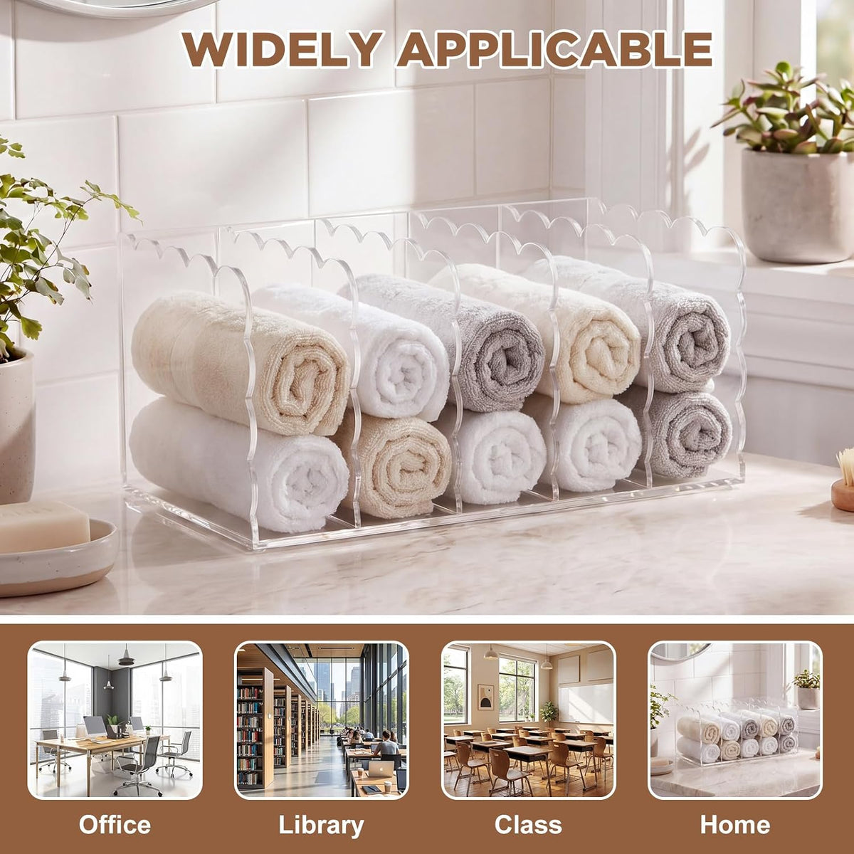 1 PC Scalloped Acrylic Magazine Holder, File Organizer, Standard Style