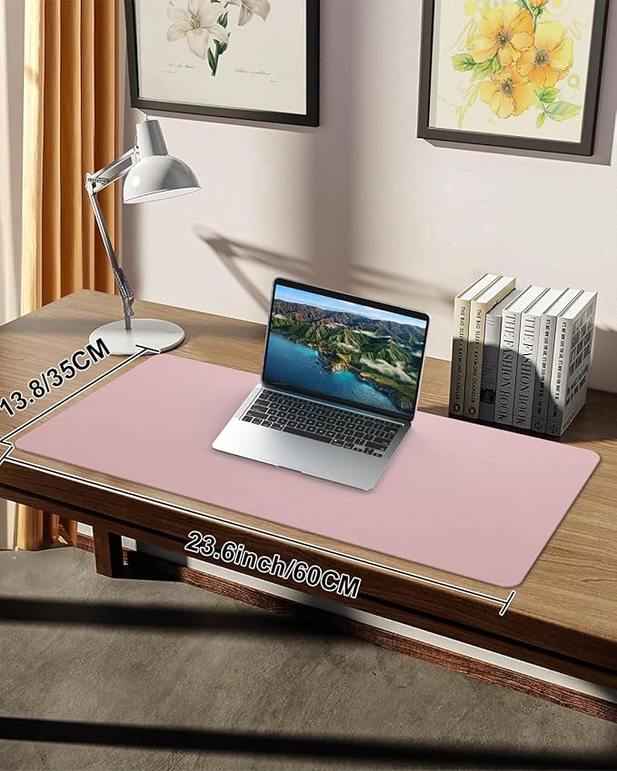 Pink Leather Desk Mat, Large Mouse Pad & Laptop Mat - Image 7