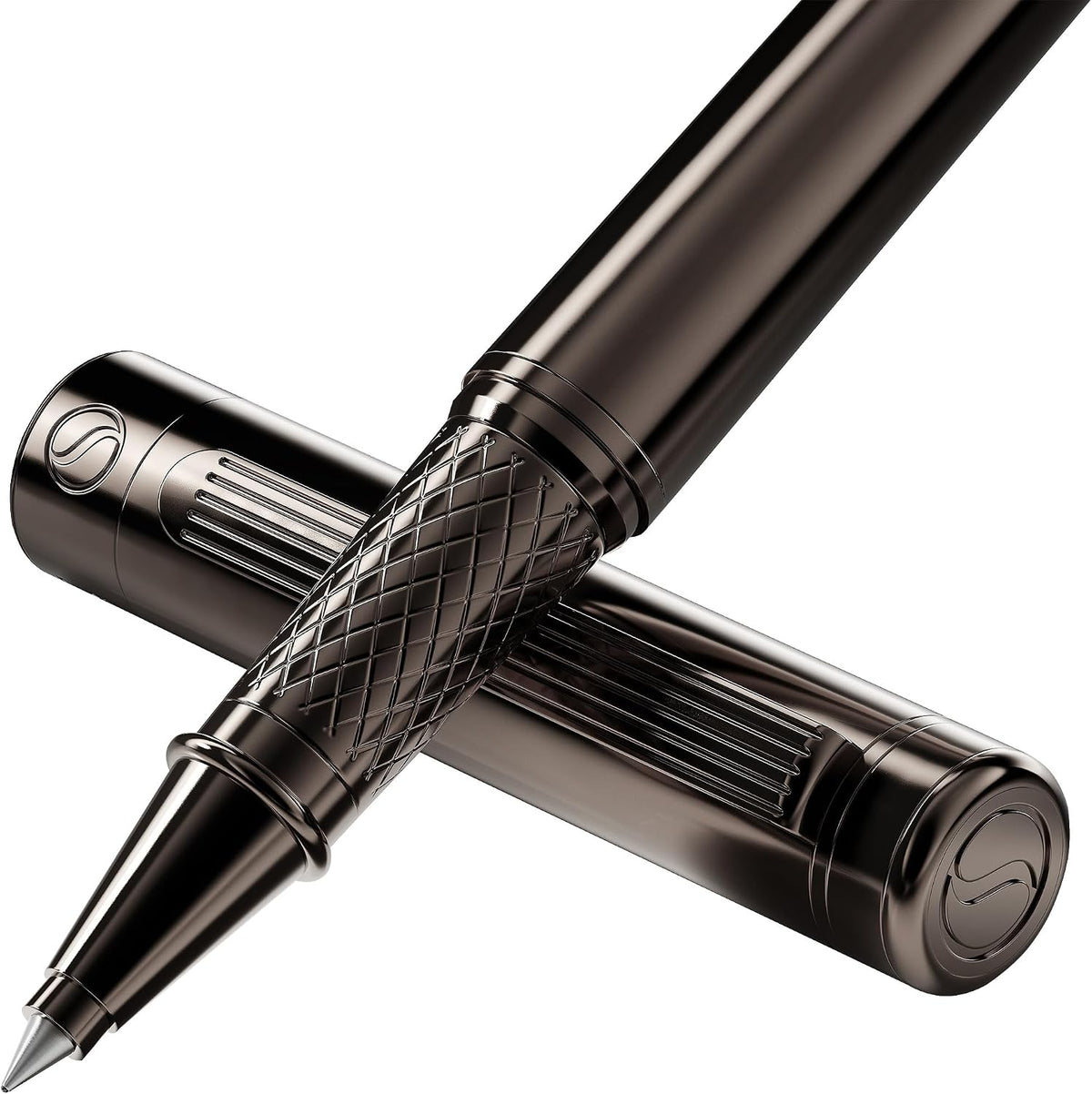 Scriveiner Gun-Metal Rollerball Pen - Stunning Luxury Pen, Schmidt Ink Refill...