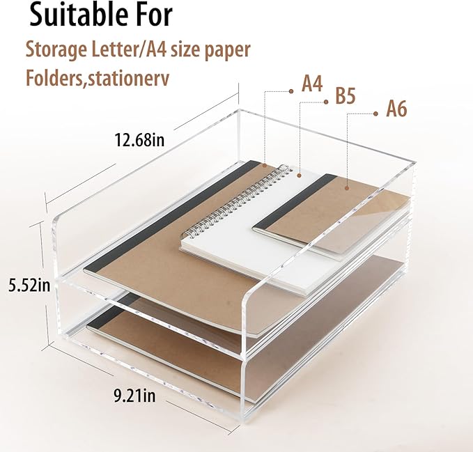 2 Pack Acrylic Paper Tray Organizer - Image 3