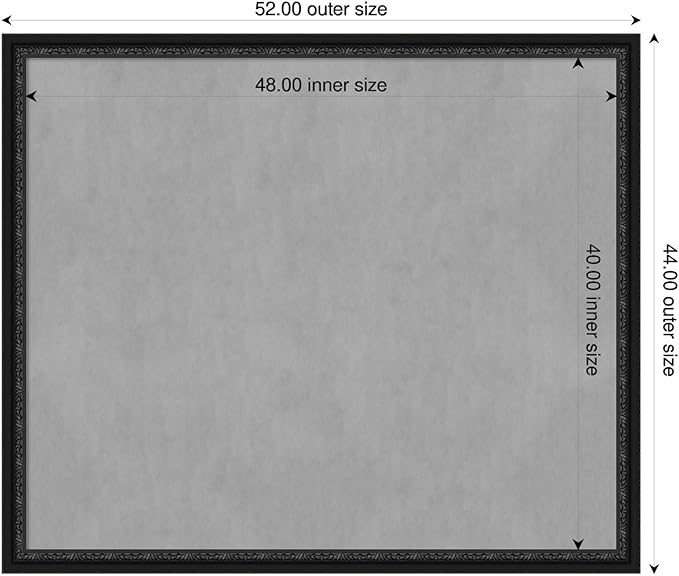 Amanti Art Black Framed Magnetic Board 44x52 Oversize Vision Board - Image 2