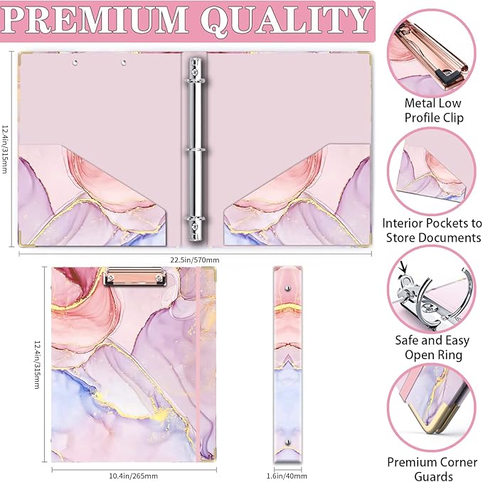 Lateefah 3 Ring Binder, 1 Inch Binder Organizer - Image 4
