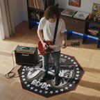 Subsonic - Metal Music Gaming Floor Mat 39.4x39.4 inch - Non-Slip for Office Chairs - Floor and Parquet Protection Mat for Gaming Rooms - Easy to Clean - Black (AC/DC)