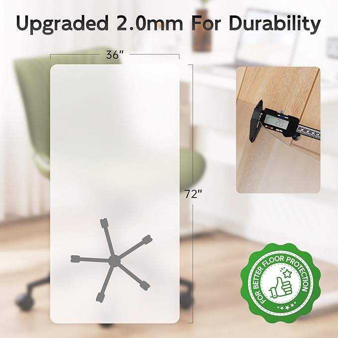 HOMEK Office Chair Mat for Hardwood Floor, Easy Glide, Protects Hard Surfaces - Image 4