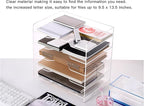 HeZone Acrylic Paper Letter Tray Organizer, 5 Tiers, Transparent, Rectangular - Image 3