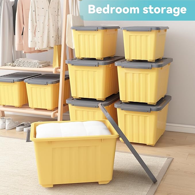 Nazhura Plastic Storage Bin, Stackable and Nestable Storage Boxes - Image 4