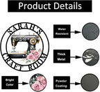 Custom Sewing Machine Metal Sign, Personalized Name Flowers Sewing Sign - Image 6