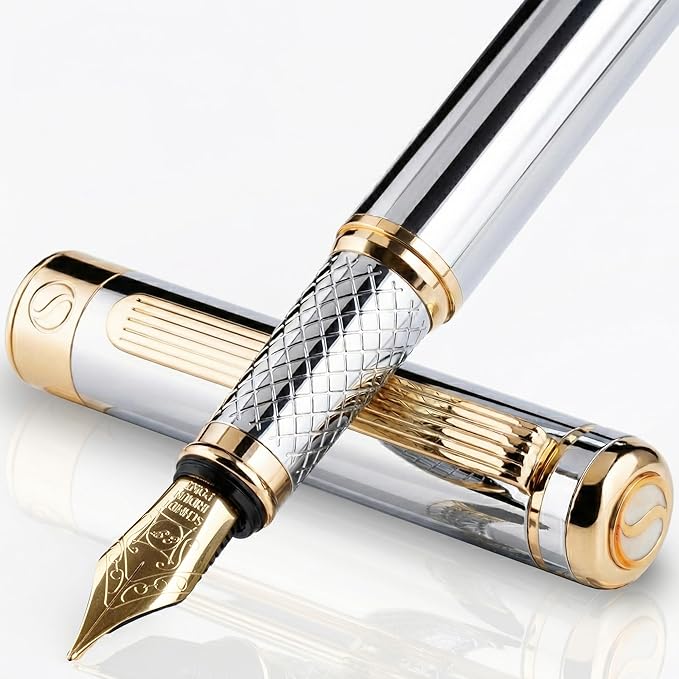 Scriveiner Silver Chrome Fountain Pen by Scriveiner