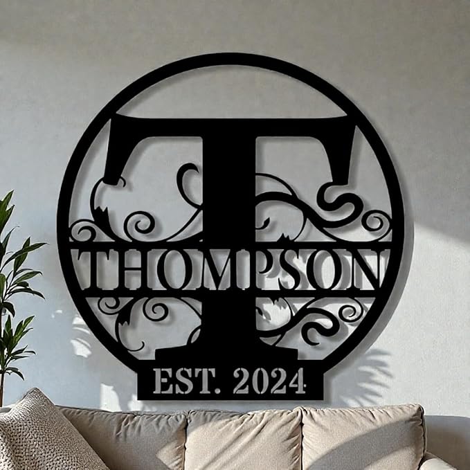 Custom Metal Signs | Personalized Monogram Name Sign | Outdoor Wall Art - Image 4
