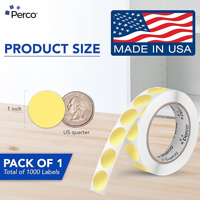 Perco Gold 1-Inch Round Circle Dot Sticker Labels - Image 2