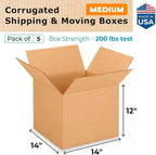 Medium Moving & Shipping Boxes 14 x 14 x 12 inches - Image 2