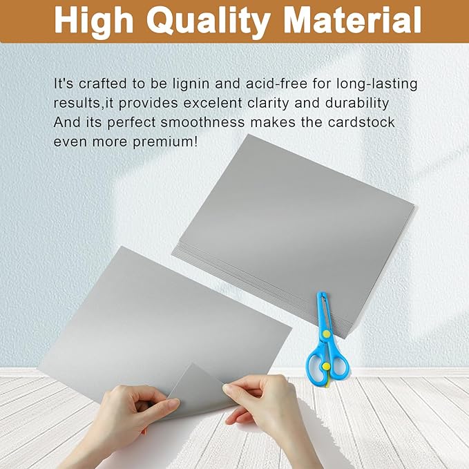 Silunkia 40 Sheets Silver Shimmer Cardstock 8.5 x 11 Metallic Paper, 75lb Thick - Image 4