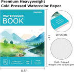 Hapikalor 8.5"x11" Watercolor Paper Pad, 140lb/300gsm Artist Painting Drawing - Image 2