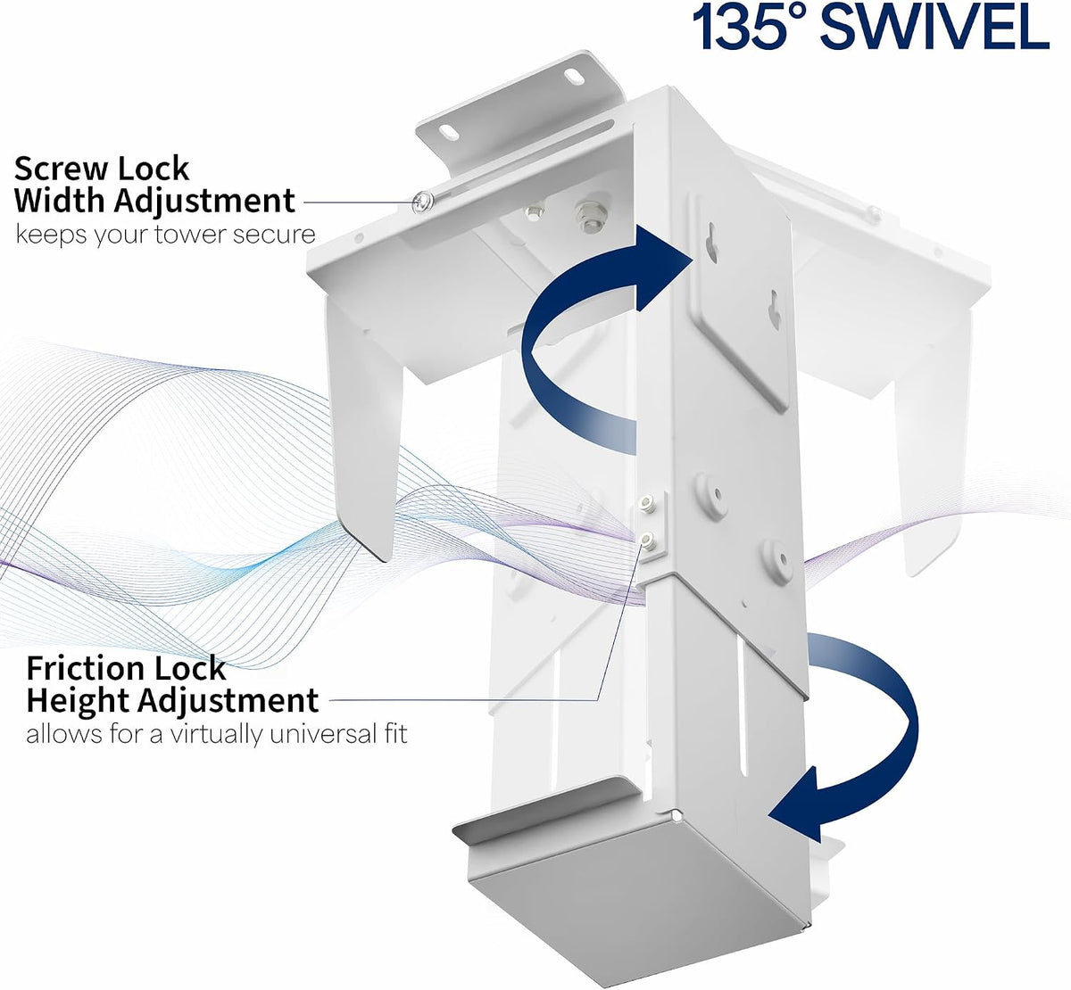 VIVO Under Desk and Wall Office PC Mount w/ Swivel