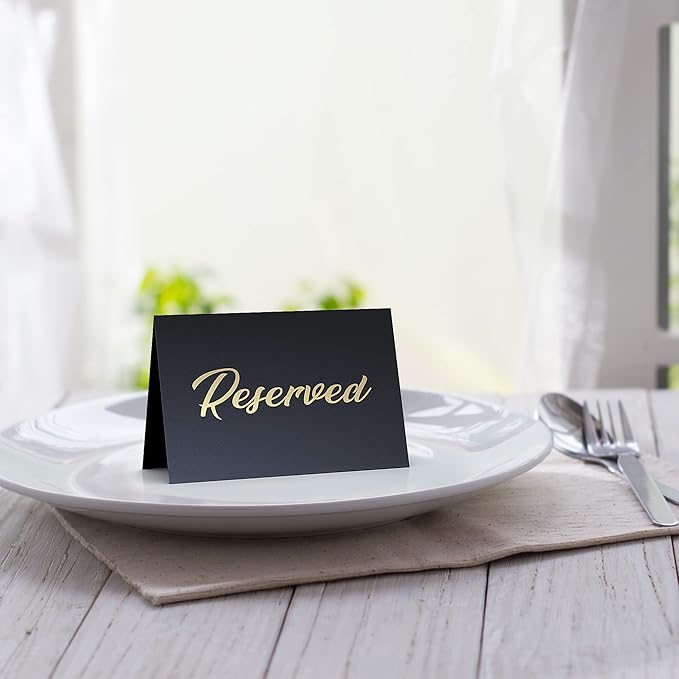 10 Pack Black Reserved Table Signs - Image 3