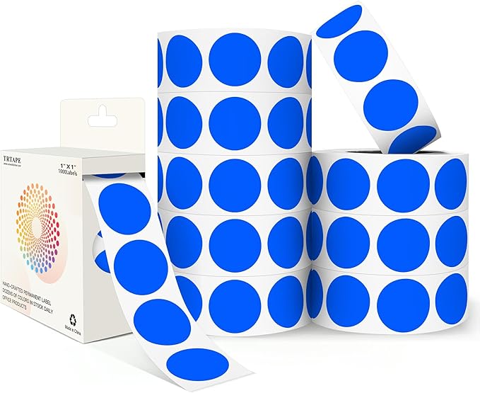 Blue 1 Inch Round Color Coding Dot Labels, 10 Rolls 10000 Dot Stickers in by Unknown