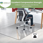 JAMBALAY 55″×46″ Tempered Glass Chair Mat, Heavy Duty Glass Office Floor Mat - Image 7
