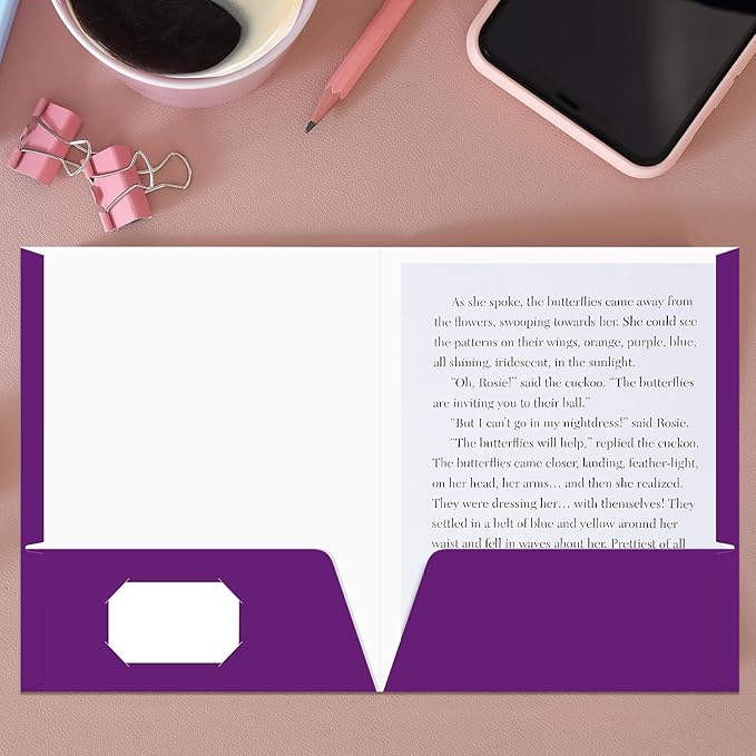 Jutom 50 Pcs 2 Pocket Glossy Paper Folders Glossy Paper Laminated Portfolios - Image 3