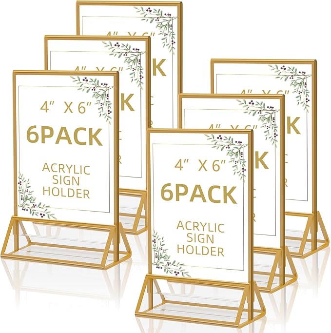 PPH-Sisy Acrylic Sign Holder 4 x 6 Clear Table Flyer Holder，Plastic Display by PPH-SisyPurchaseNow