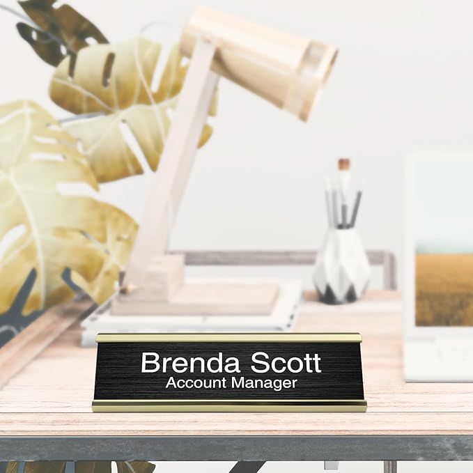 10 Pack 2" x 8" Aluminum Desk Name Plate Holder, Office Name Plate Holder - Image 4