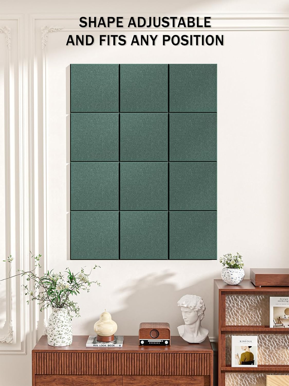 Hsurbtra Large Cork Board for Wall 47 x 36 Inch, 12 Pack Felt Bulletin Notice...