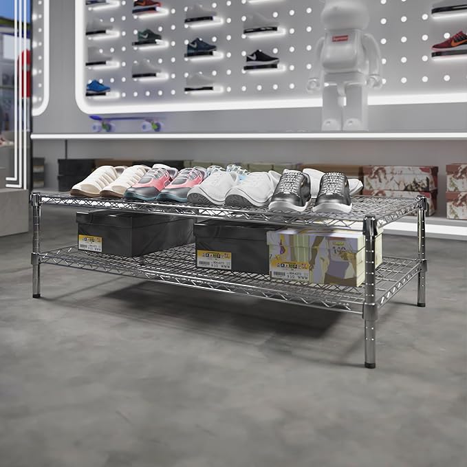 Regal Altair 24" Deep x 48" Wide x 14" Height Wire Shelving Kit | 2-Tier | NSF - Image 2