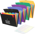 5 Pack 7 Pocket Accordian File Organizer, Expanding File Folder by RIEJIN