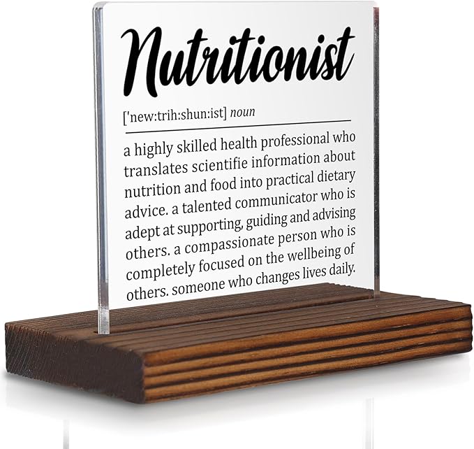 Nutritionist Gift for Women and Men, Thank You Desk Sign for Dietitian or by Pariveca