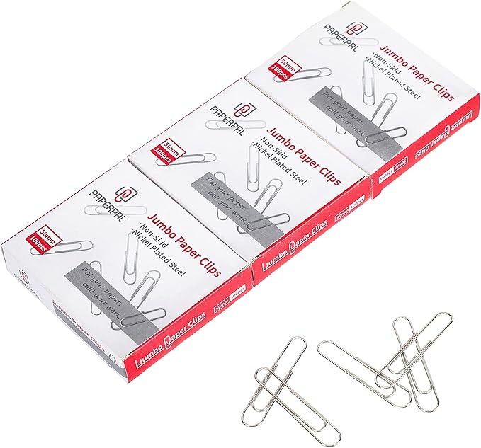 PAPERPAL Paperclips for Office School & Personal Use, Jumbo Nonskid Paper Clip by PAPERPALDirect