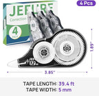 JEFURE 4 Pcs Correction Tape, 39.37 Ft White Wrong Out Tear-Resistant Bulk - Image 2