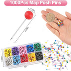 1000 Pcs Multi-Color Push Pins, Map Pins - Image 2