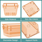 WOWBOX 25 PCS Plastic Drawer Organizer Set, 4 Sizes Desk Drawer Divider - Image 3