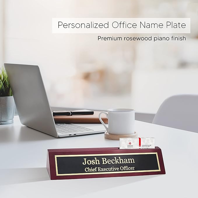 Business Wood Name Plate for Desk | Custom Desk Name Plate Personalized Gift - Image 4