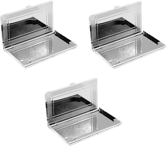 Stephanie Imports Set of 3 Slim & Minimalist Metal Business Card Holder Unisex - Image 2
